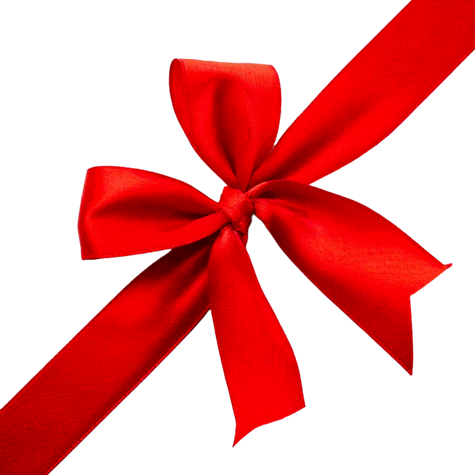 a red ribbon gift element png