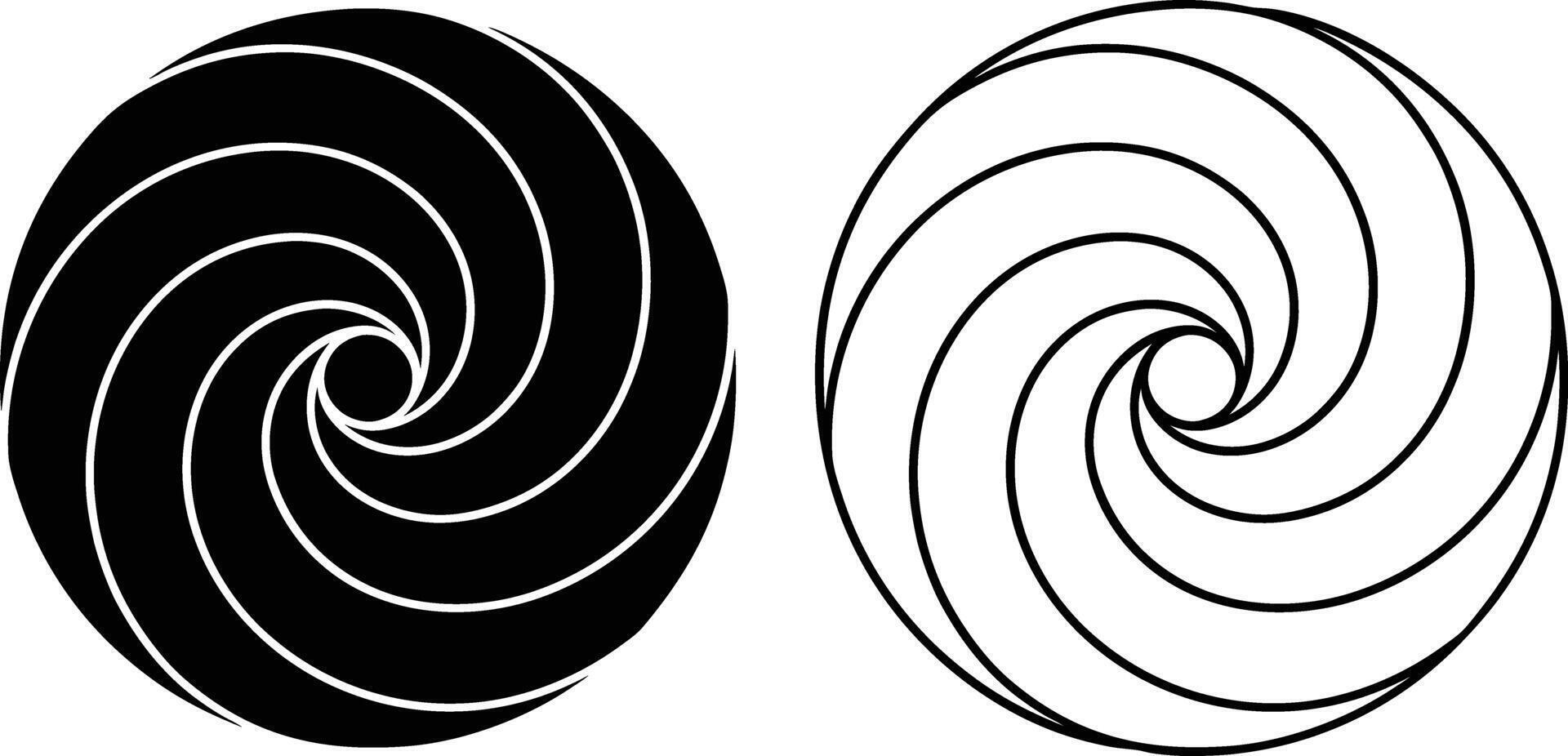 Black And White Spiral Design Abstract Art vector