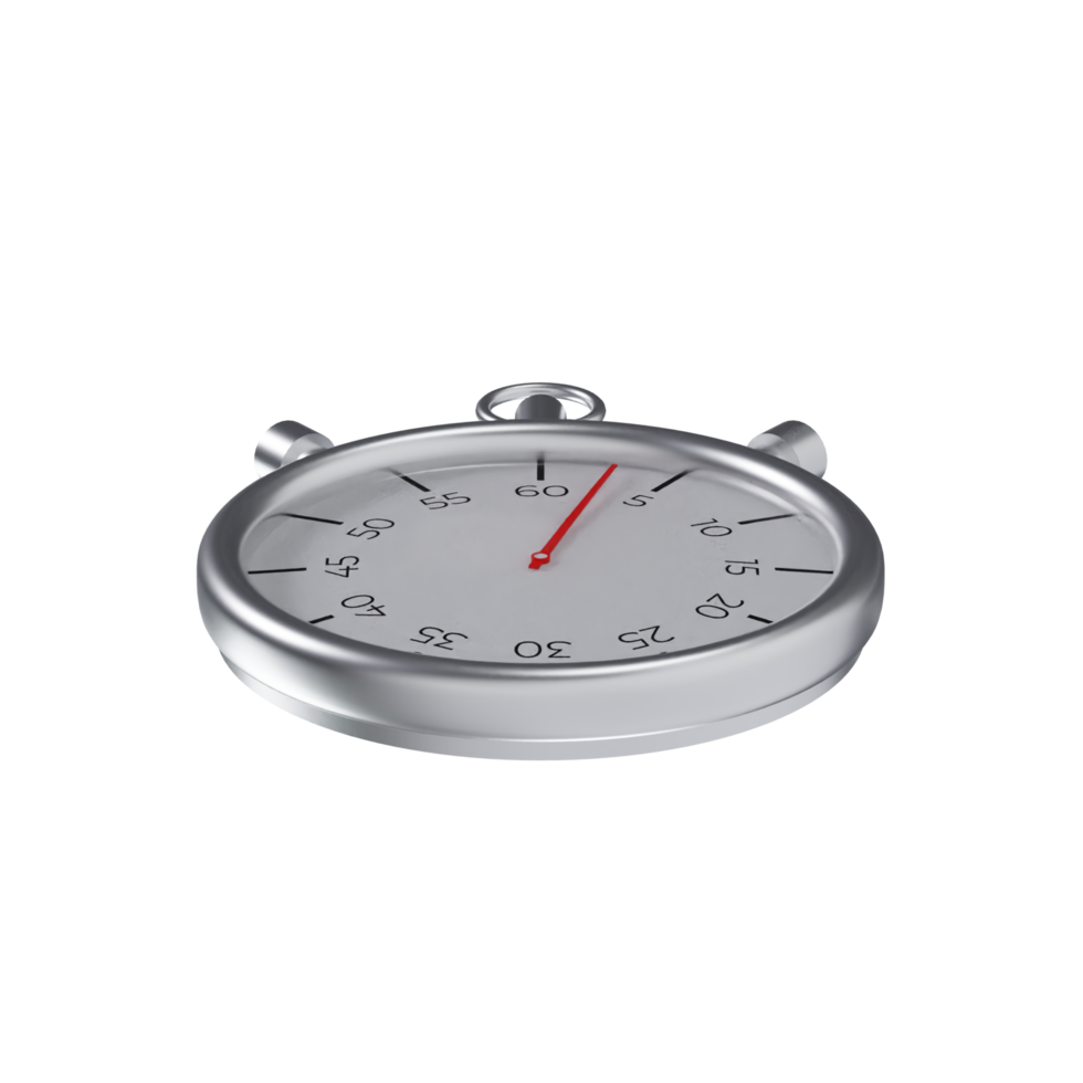 Metal Stopwatch - Lower Low View at 90 Degrees png