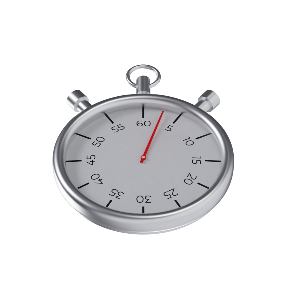 Metal Stopwatch - Lower Medium View at 90 Degrees png