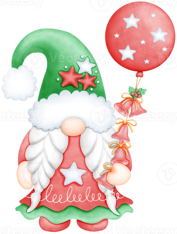 Adorable Festive Gnome with star Art for Holiday Decor. Hand Drawn Christmas Character with Whimsy png