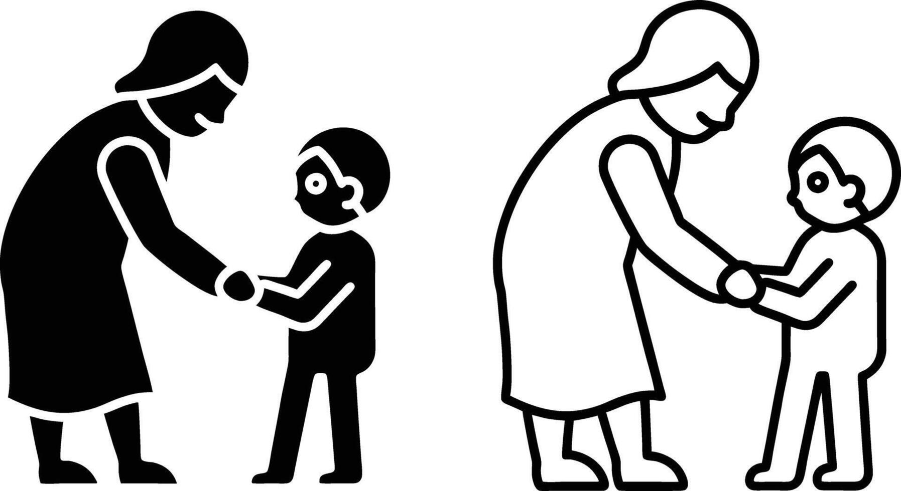 Helping Hand, Mother Assisting Child, Caring Gesture vector