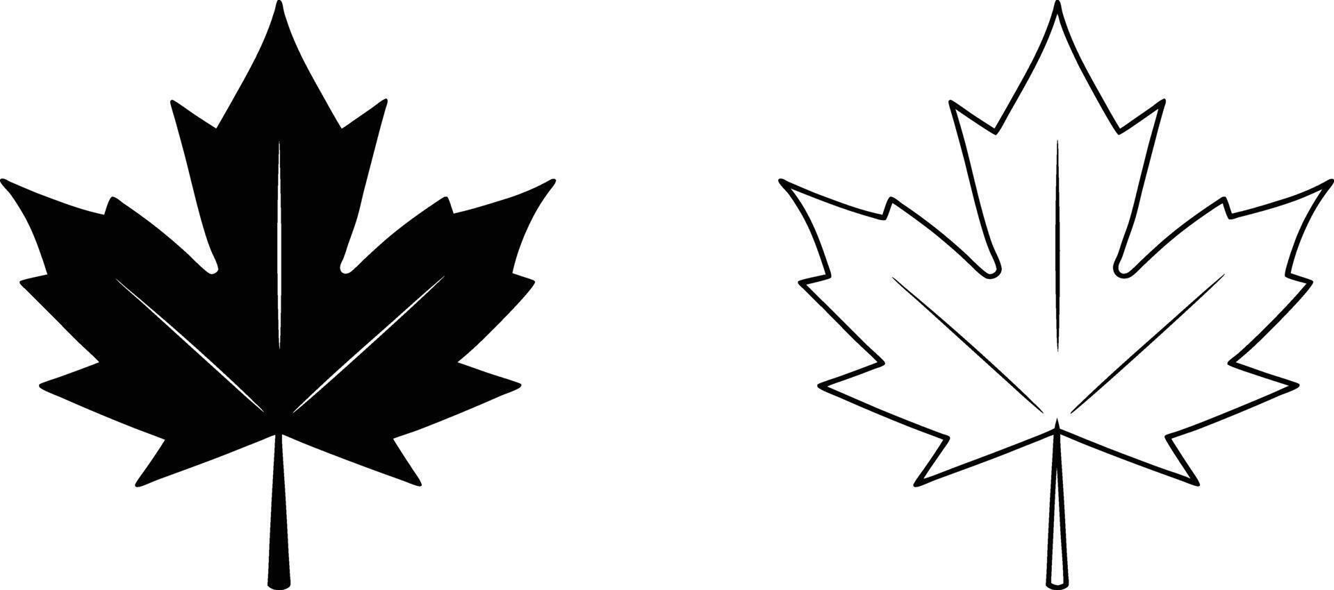 Maple Leaf Design Outline Silhouette vector