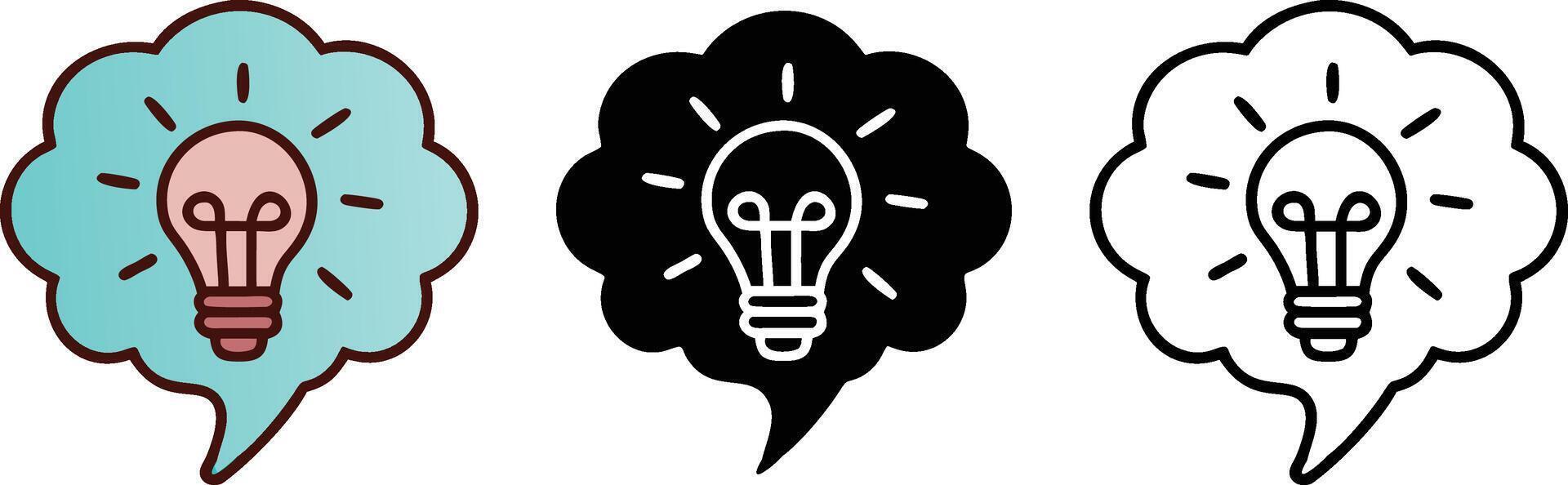 Lightbulb Idea Thought Bubble Icon Illustration Design vector