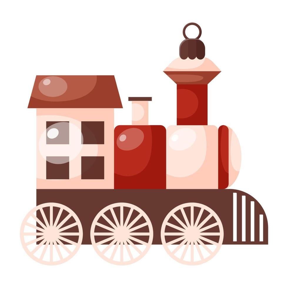 Train tree decoration vector