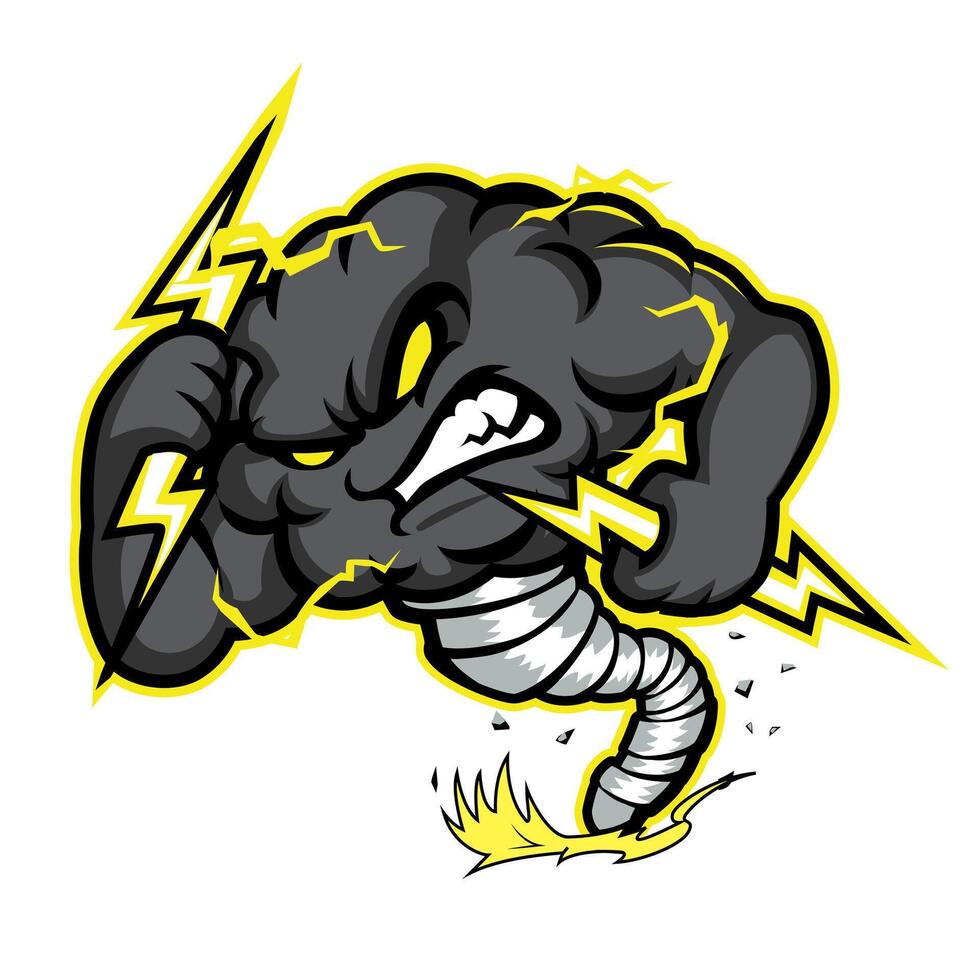 thunder mascot logo design with modern illustration concept style for badge vector