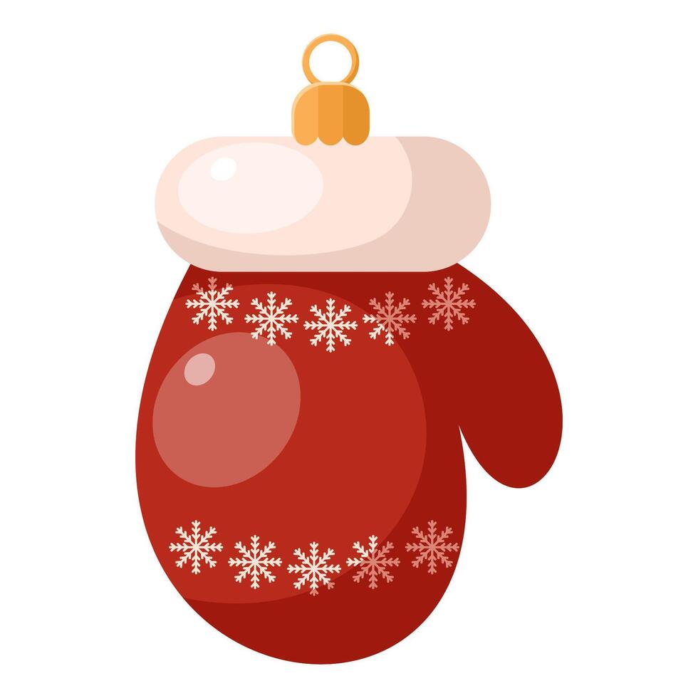 Mitten tree decoration vector
