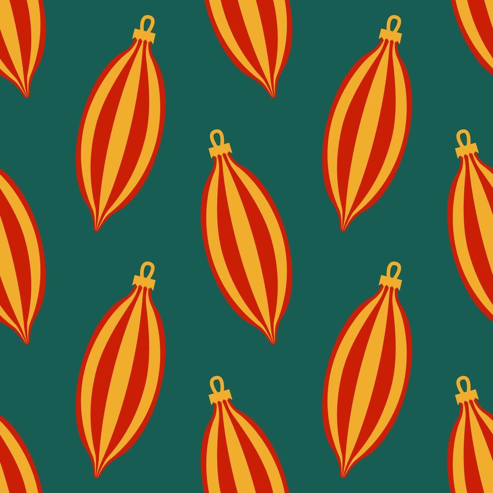 Colorful ornamental decorations in a repeating pattern against a green background vector