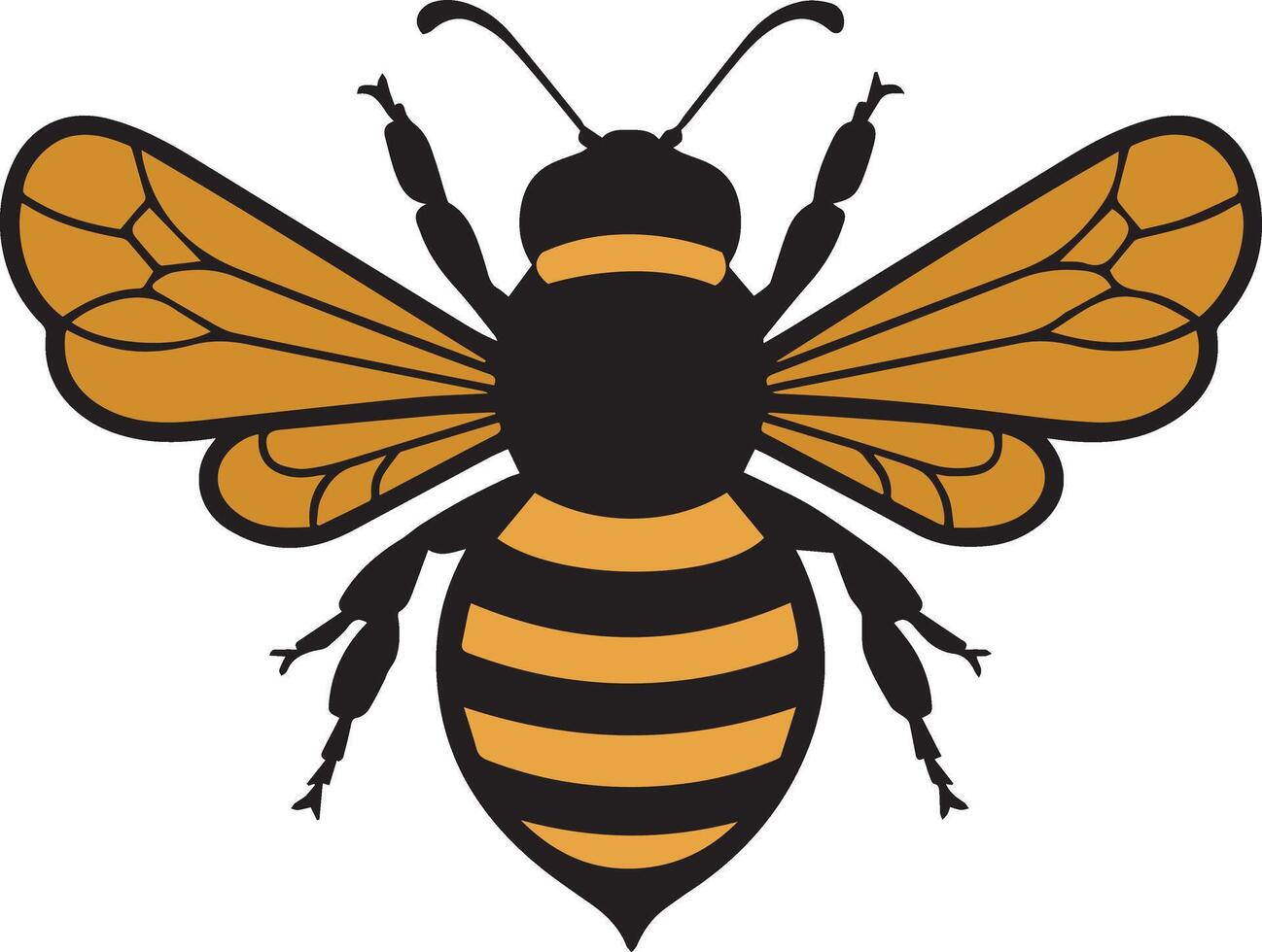 Honey Bee icon on white background, A Bee Silhouette Icon Set vector