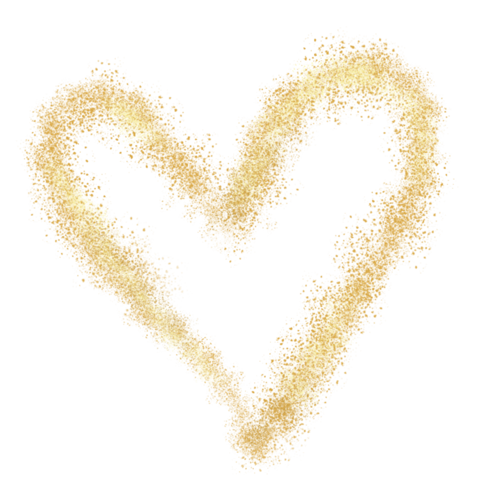 Golden heart shape png