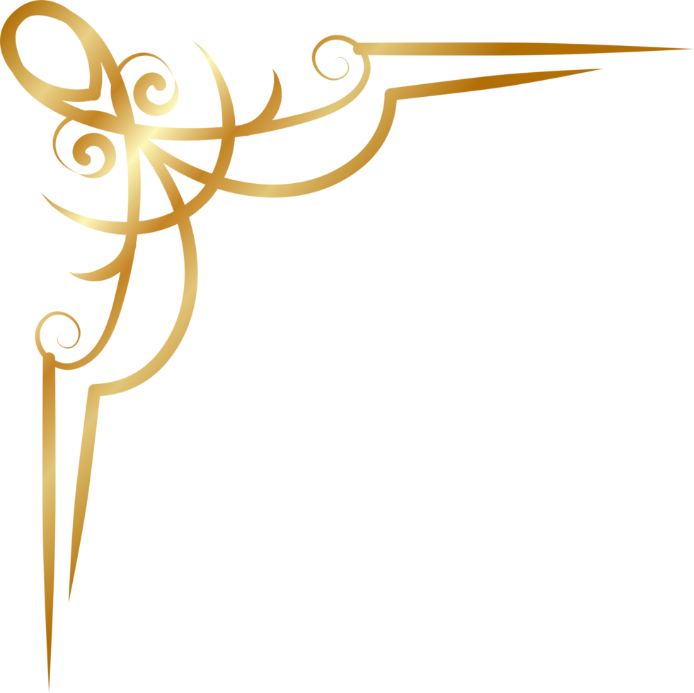Gold Flourish Decorative Corner Design png