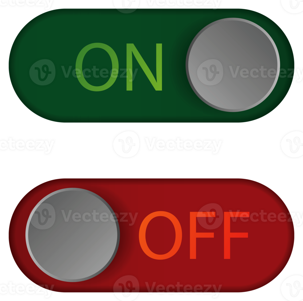 on off switch 3D realistic png