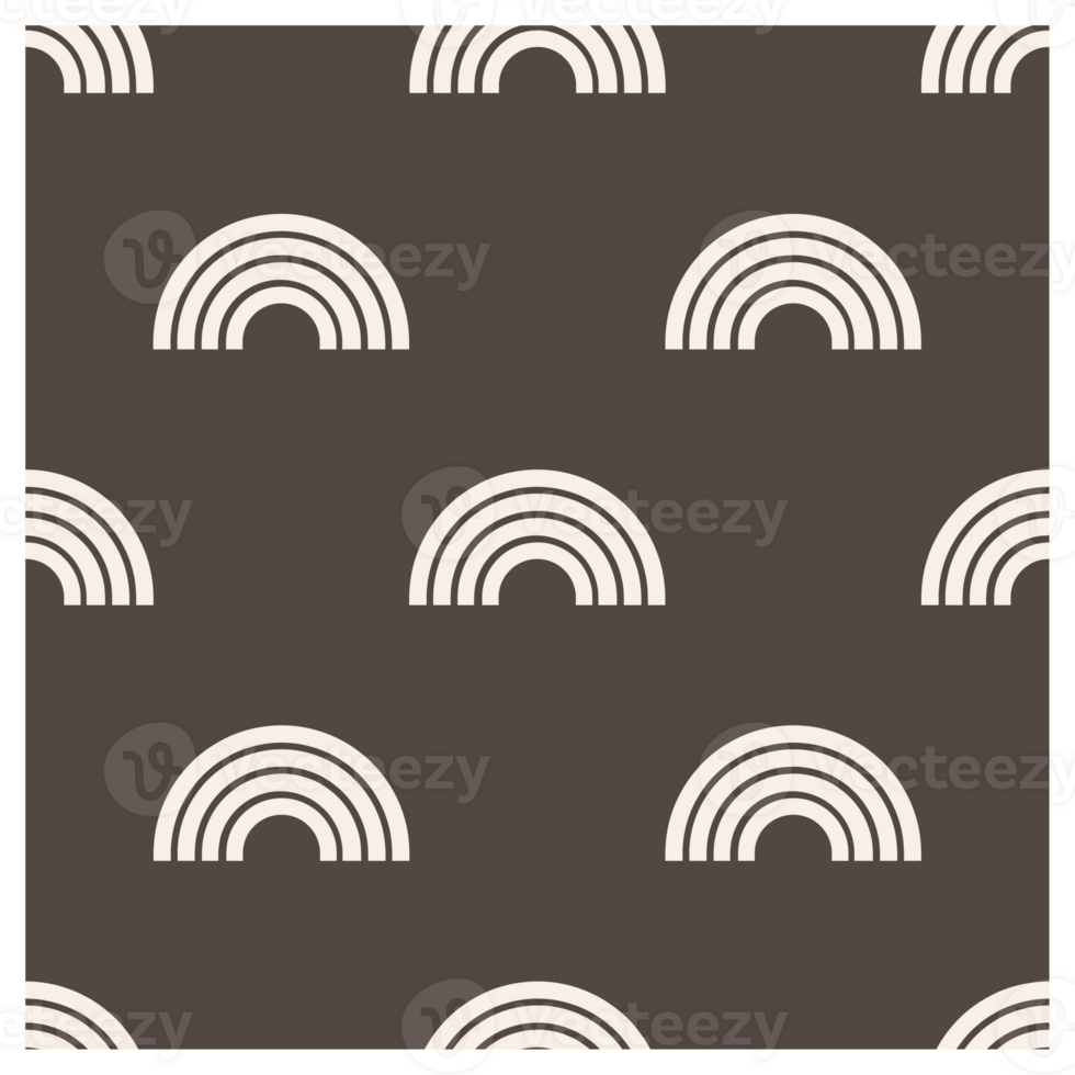Seamless Rainbows Cream And Brown Repeating Surface Pattern png