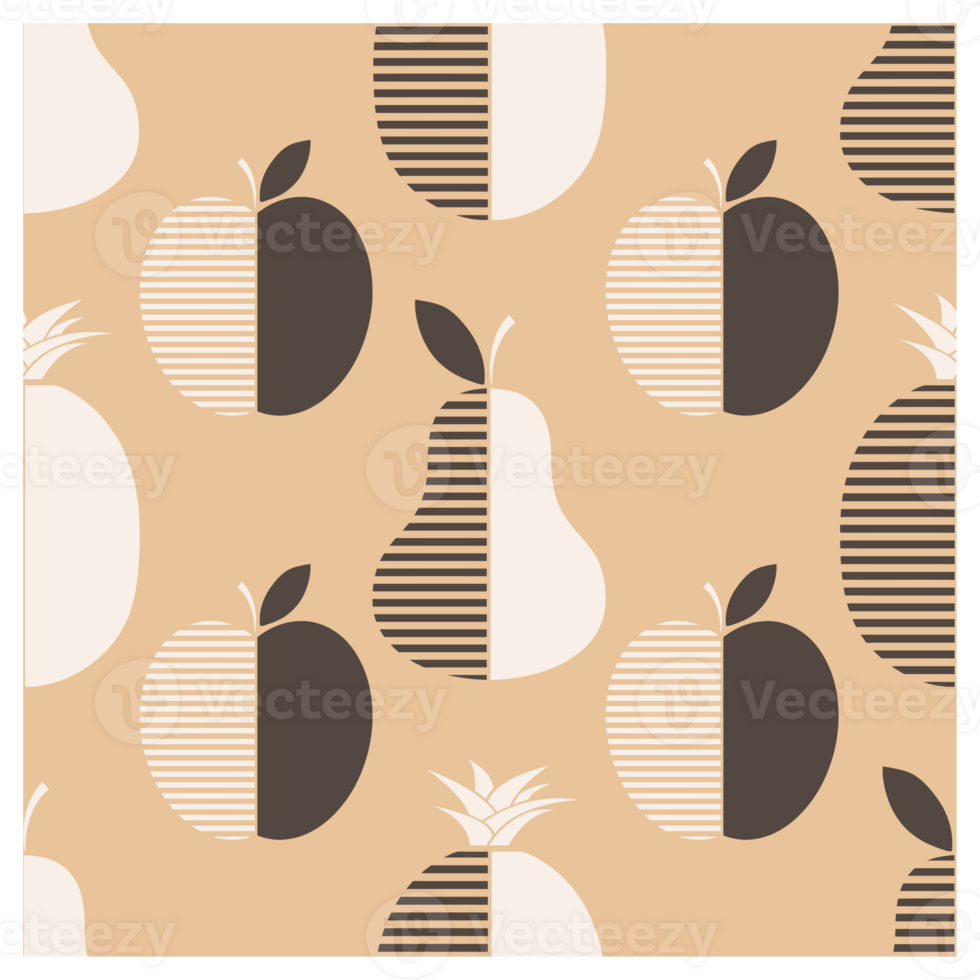 Seamless Apples Pears And Pineapples Repeating Fruit Surface Pattern png