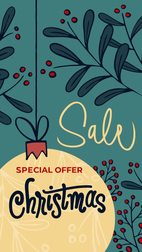 Christmas Stories Mistletoe Garland Templates Inscriptions vector