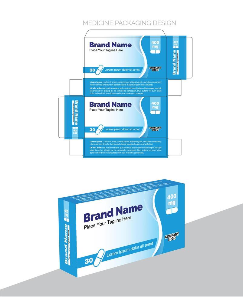 health care medicine box package design vector