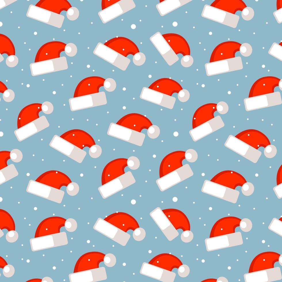 Abstract pattern with Christmas Santa's hat on white background. Beautiful element for your New Year background. Decorative element, poster, cards, print vector