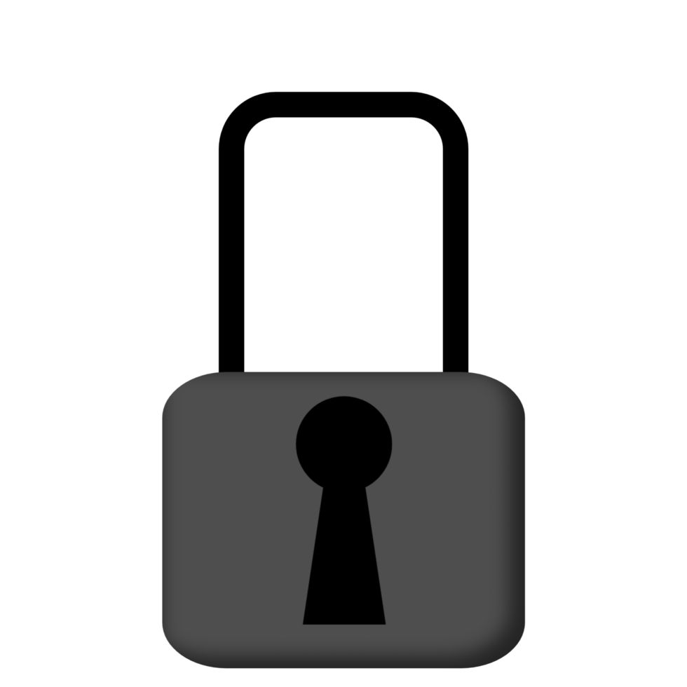 Lock icon, grey color design. png