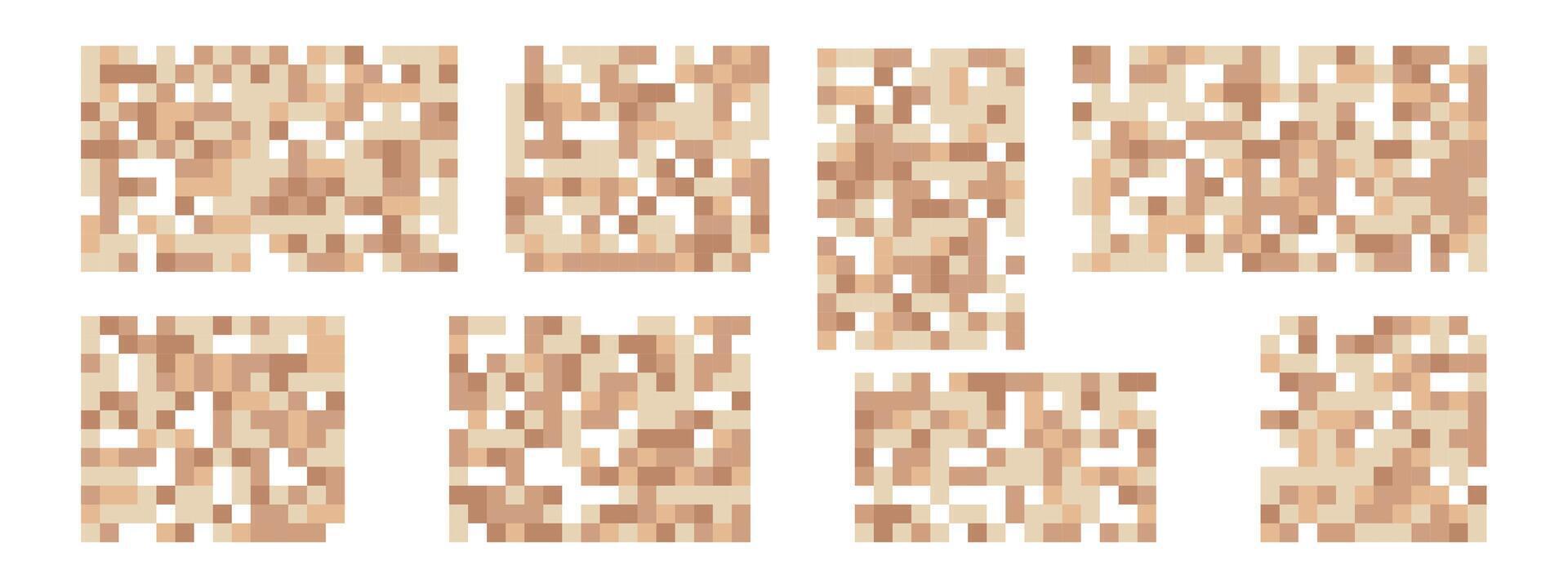Censor blur effect textures isolated on white background. Censorship rectangle. Nudity skin or sensitive text adult content cover. illustration vector