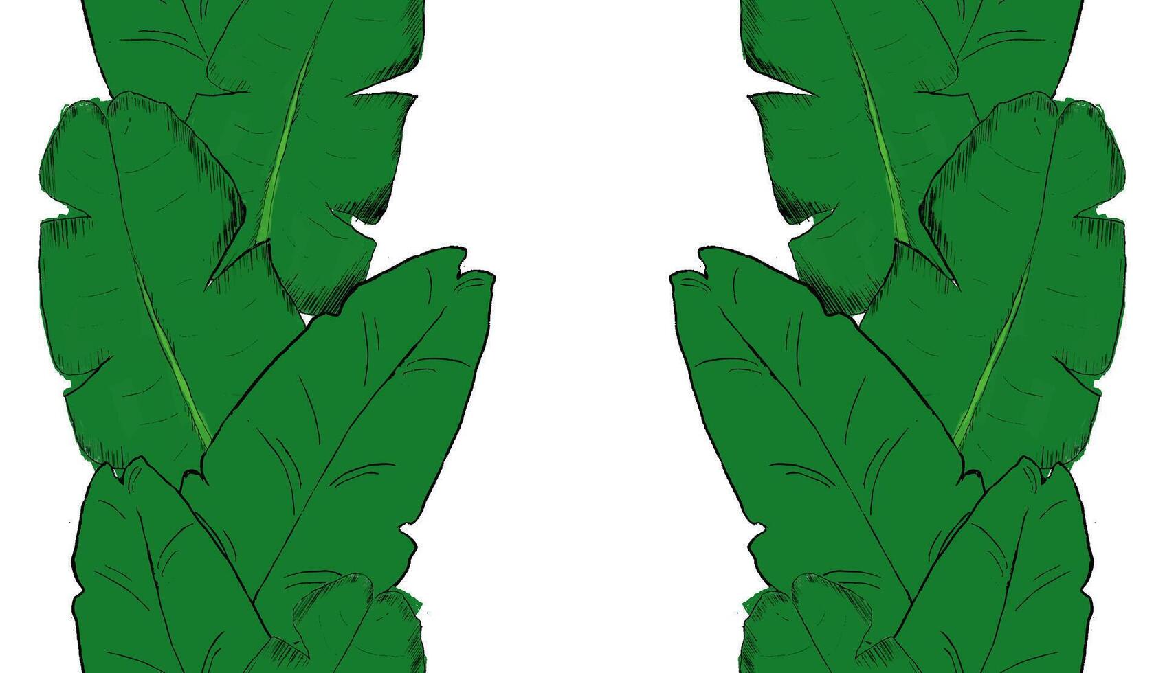 African tropical leaf frame vertical seamless border pattern. background in graphic. Paradise vertical border template with lush tropic thickets vector
