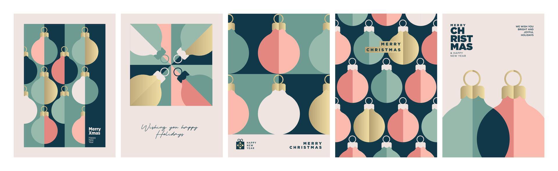 Merry Christmas and Happy New Year Greeting Cards. illustration concepts for background, greeting card, party invitation card, website banner, social media banner, marketing material. vector