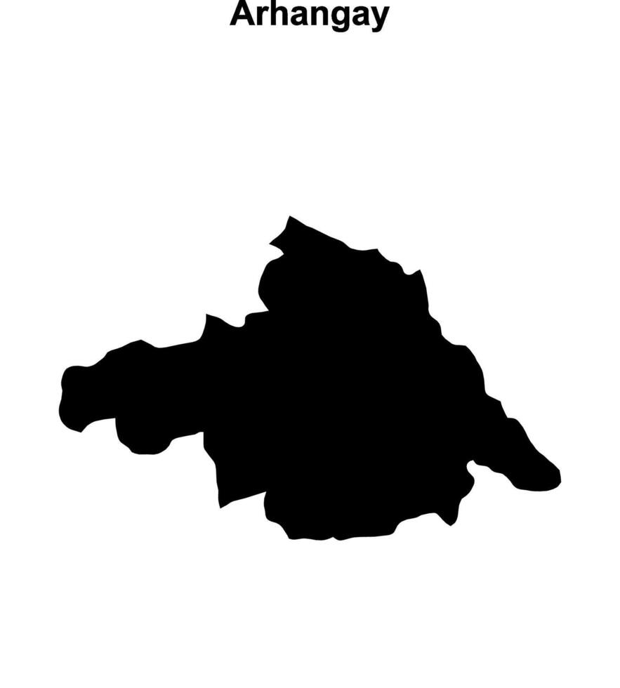 Arhangay province blank outline map vector