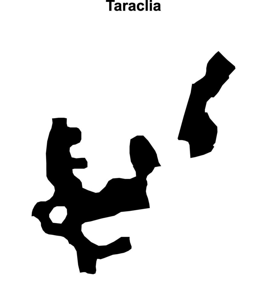Taraclia district blank outline map vector