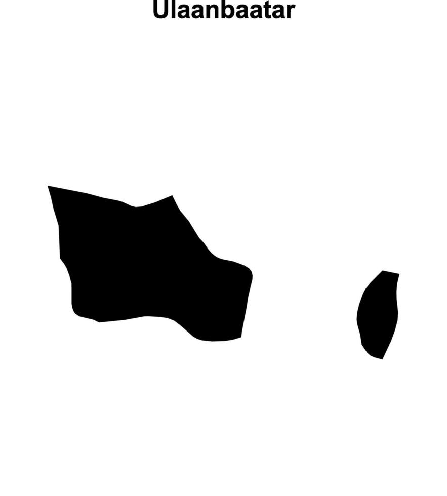 Ulaanbaatar province blank outline map vector