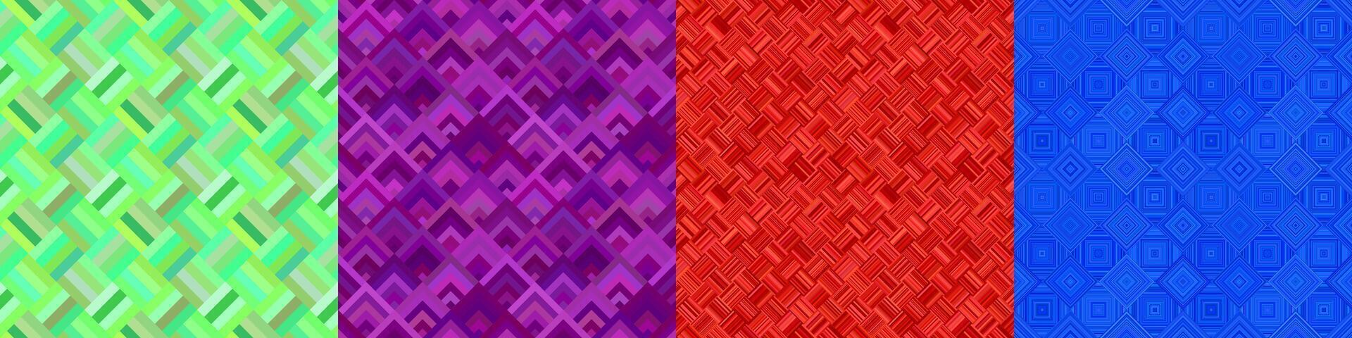 Seamless color geometric pattern set vector