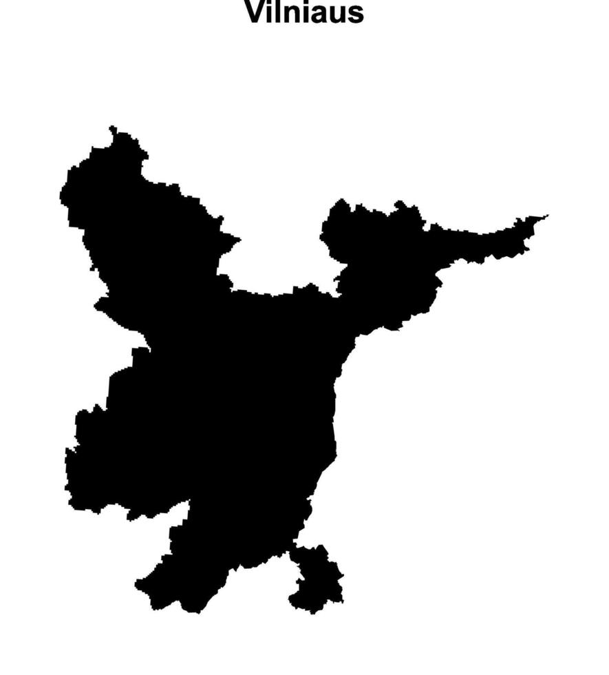 Vilniaus county blank outline map vector