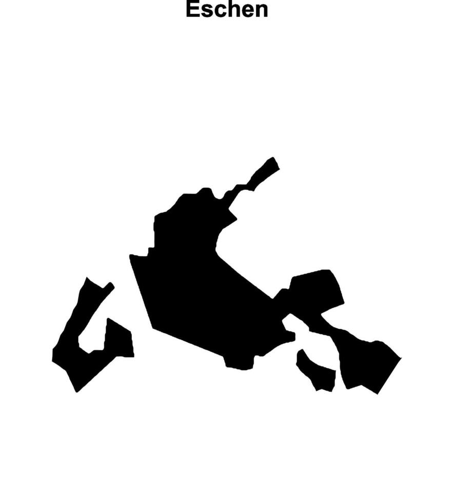 Eschen municipality blank outline map vector