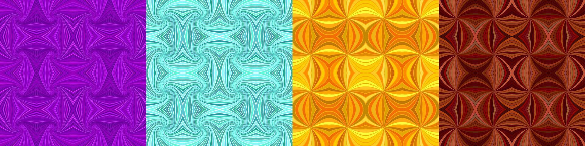 Abstract seamless curved stripe pattern set vector