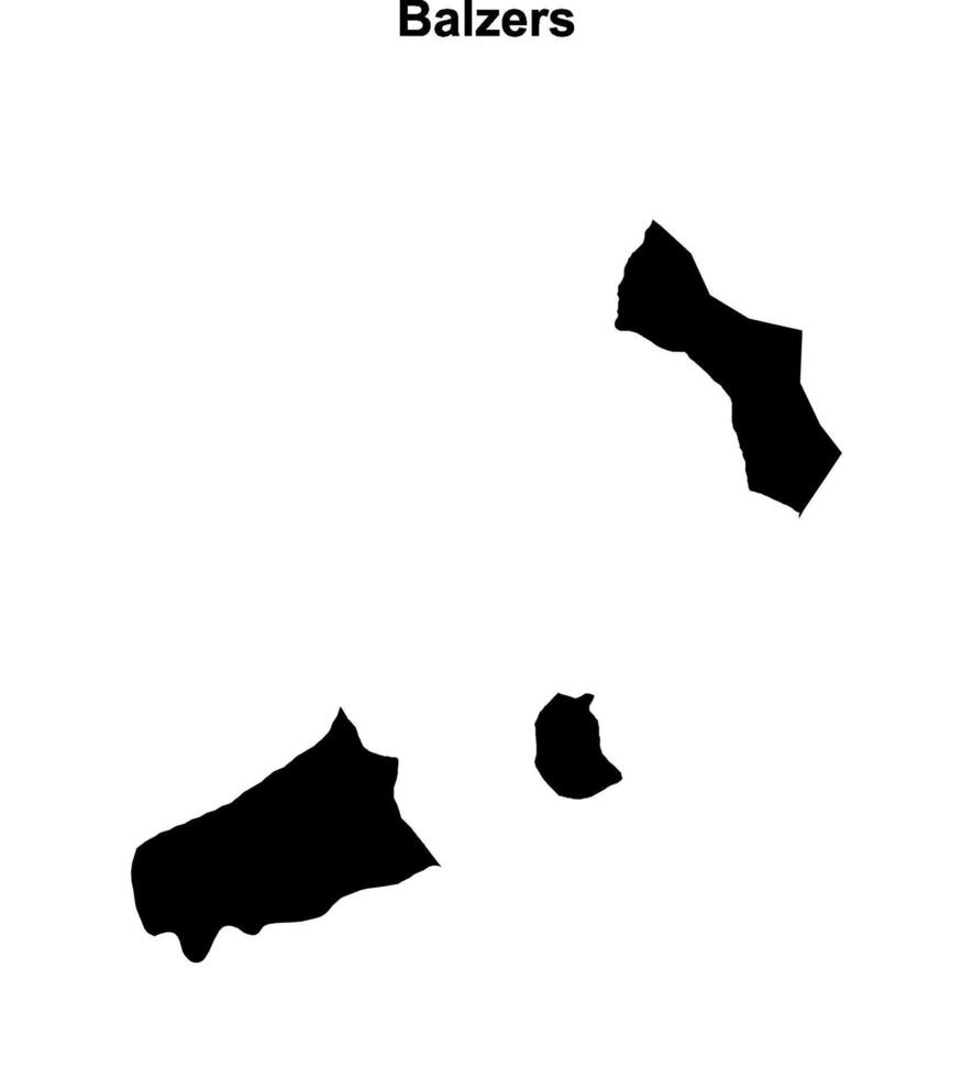 Balzers municipality blank outline map vector