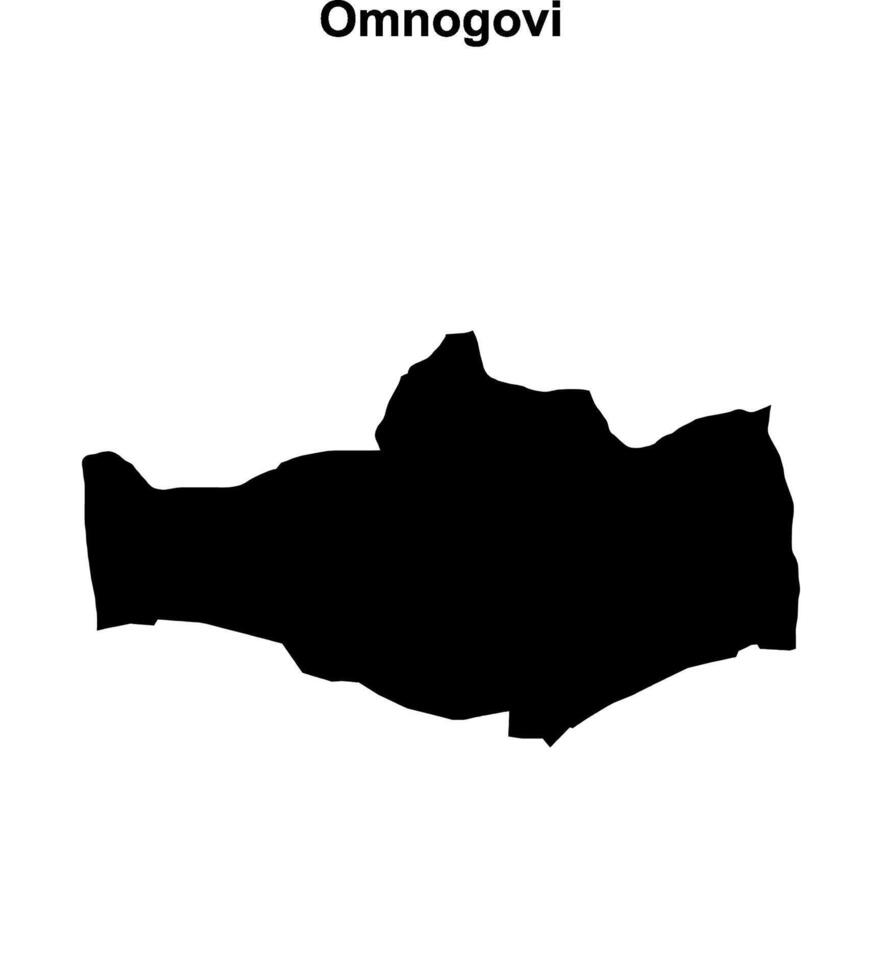 Omnogovi province blank outline map vector