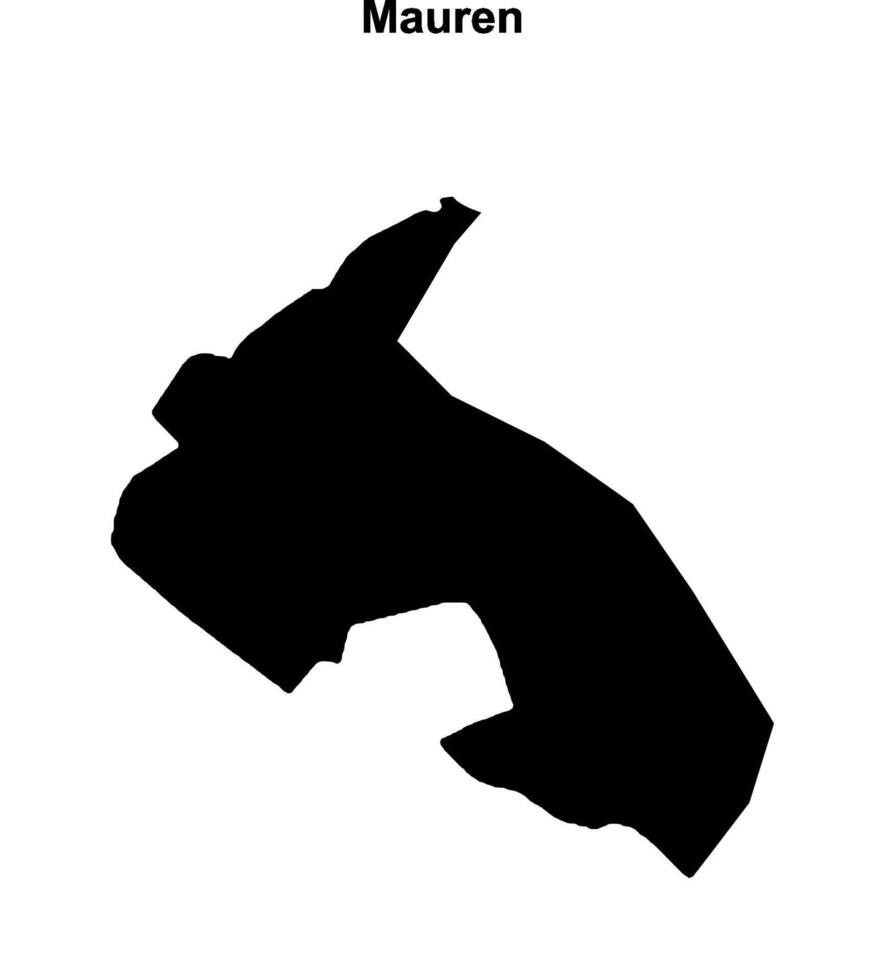 Mauren municipality blank outline map vector
