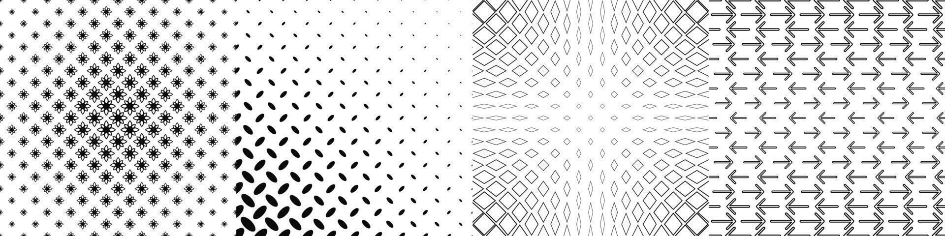 Black and white pattern collection vector