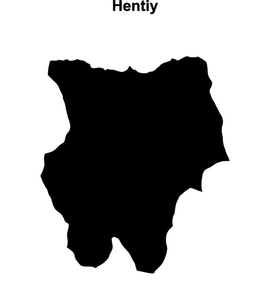 Hentiy province blank outline map vector