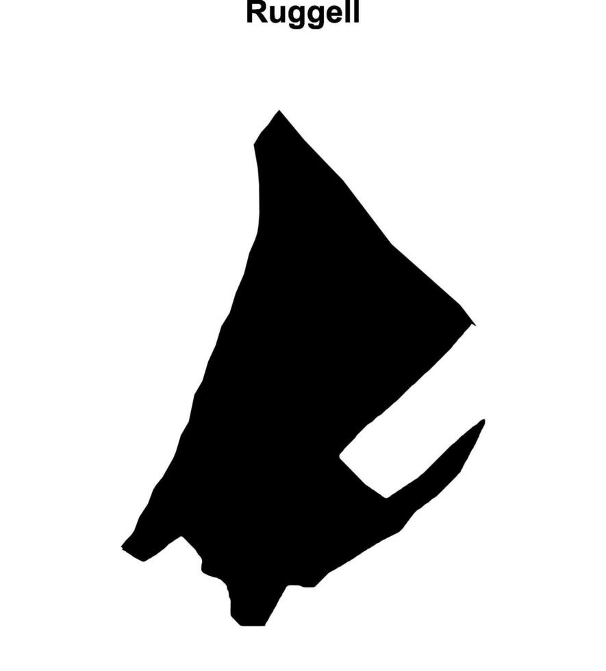 Ruggell municipality blank outline map vector