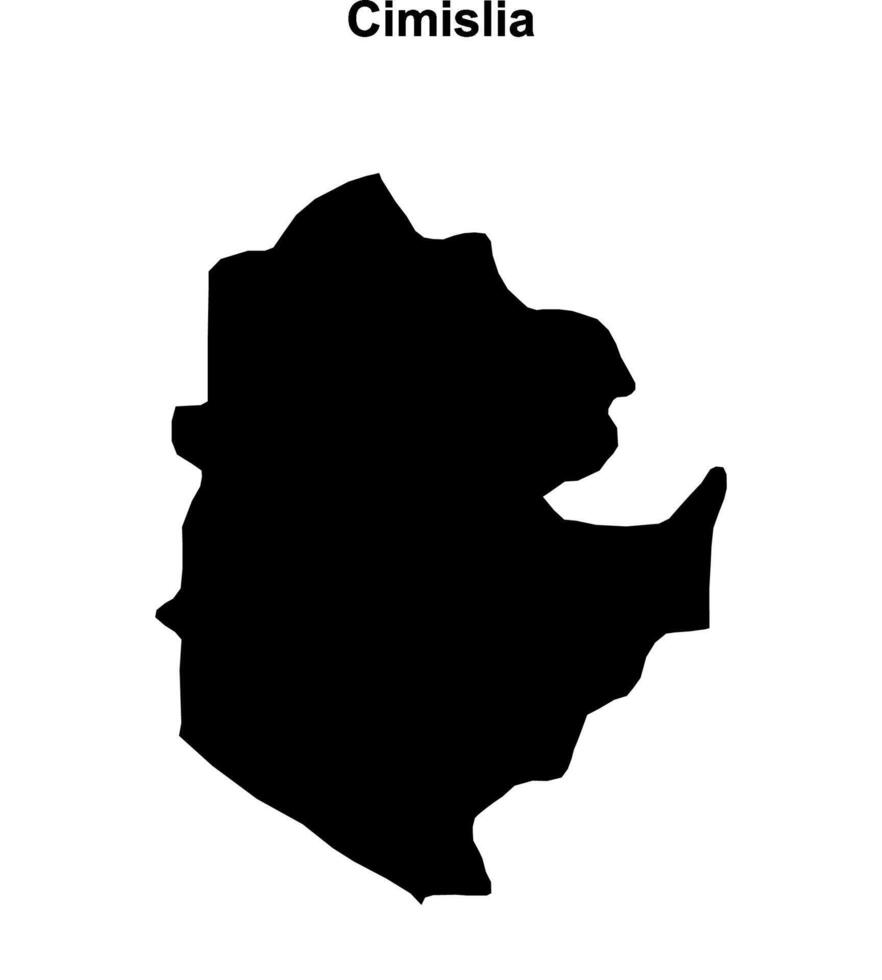 Cimislia district blank outline map vector