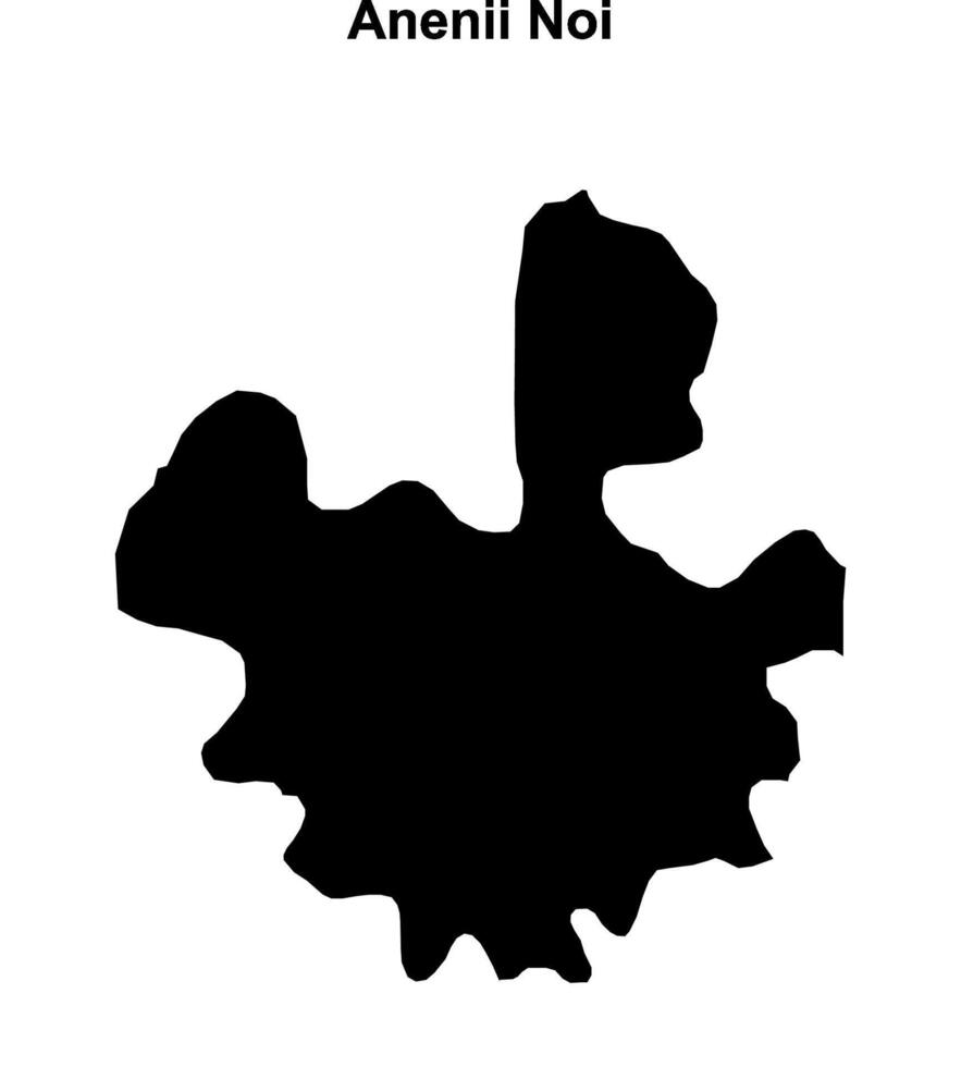 Anenii Noi district blank outline map vector