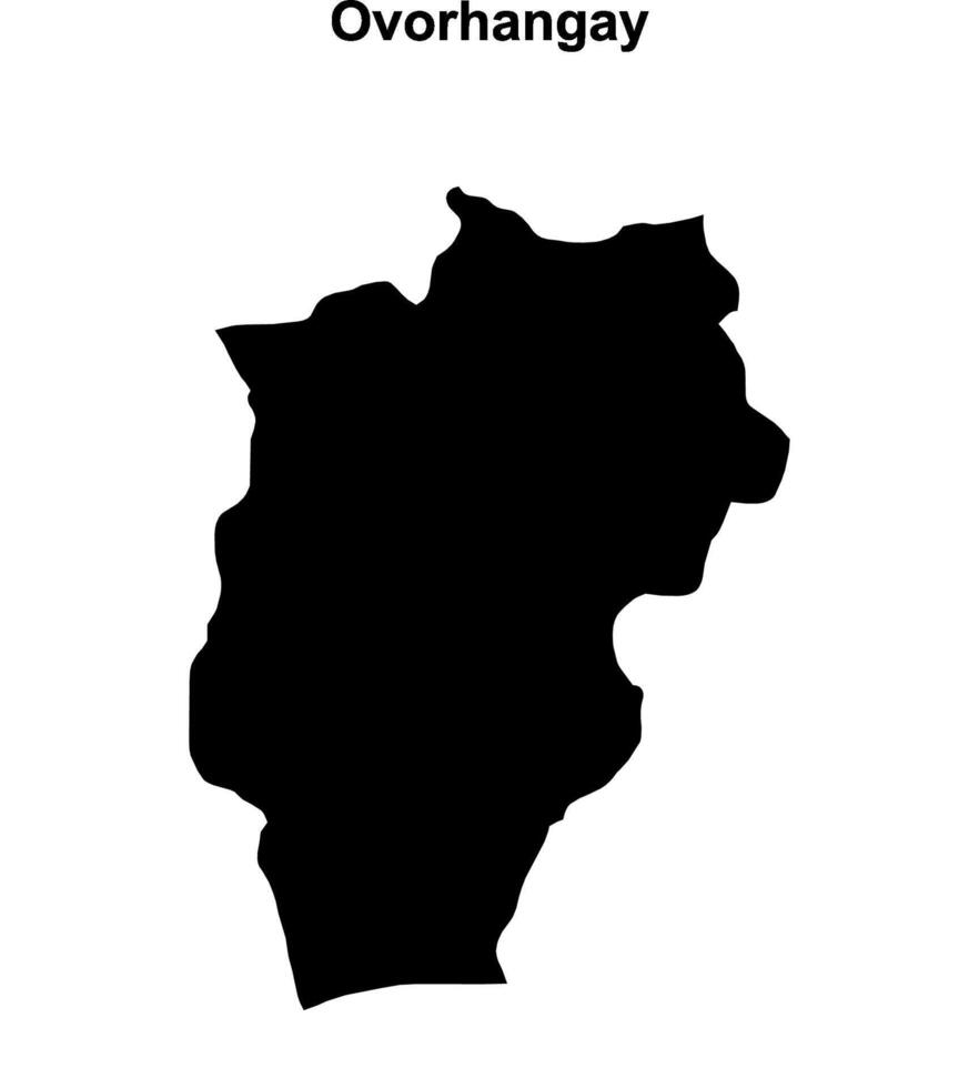 Ovorhangay province blank outline map vector