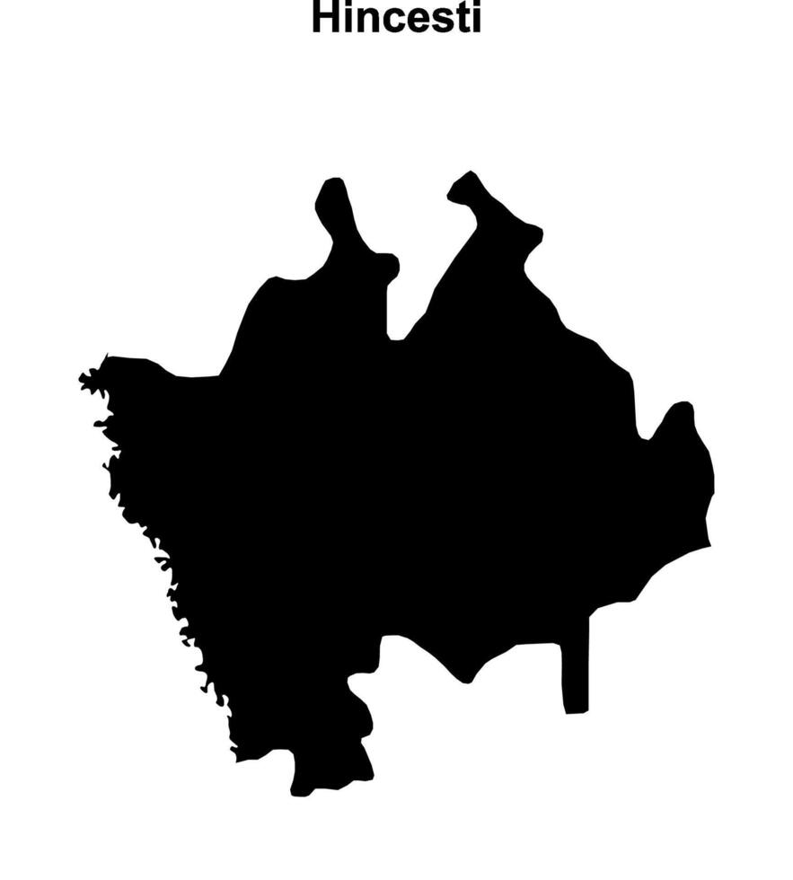 Hincesti district blank outline map vector