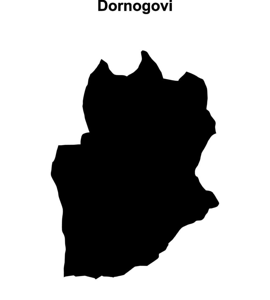 Dornogovi province blank outline map vector