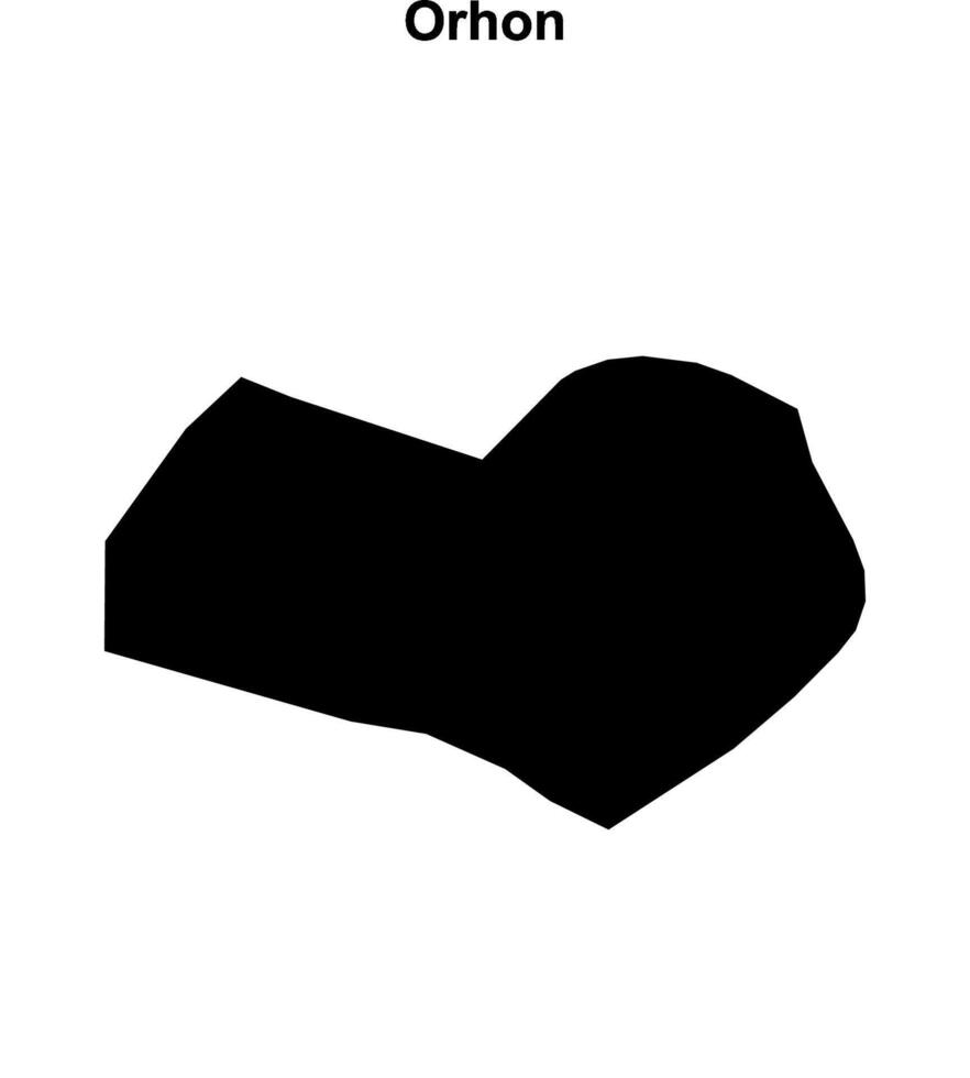 Orhon province blank outline map vector