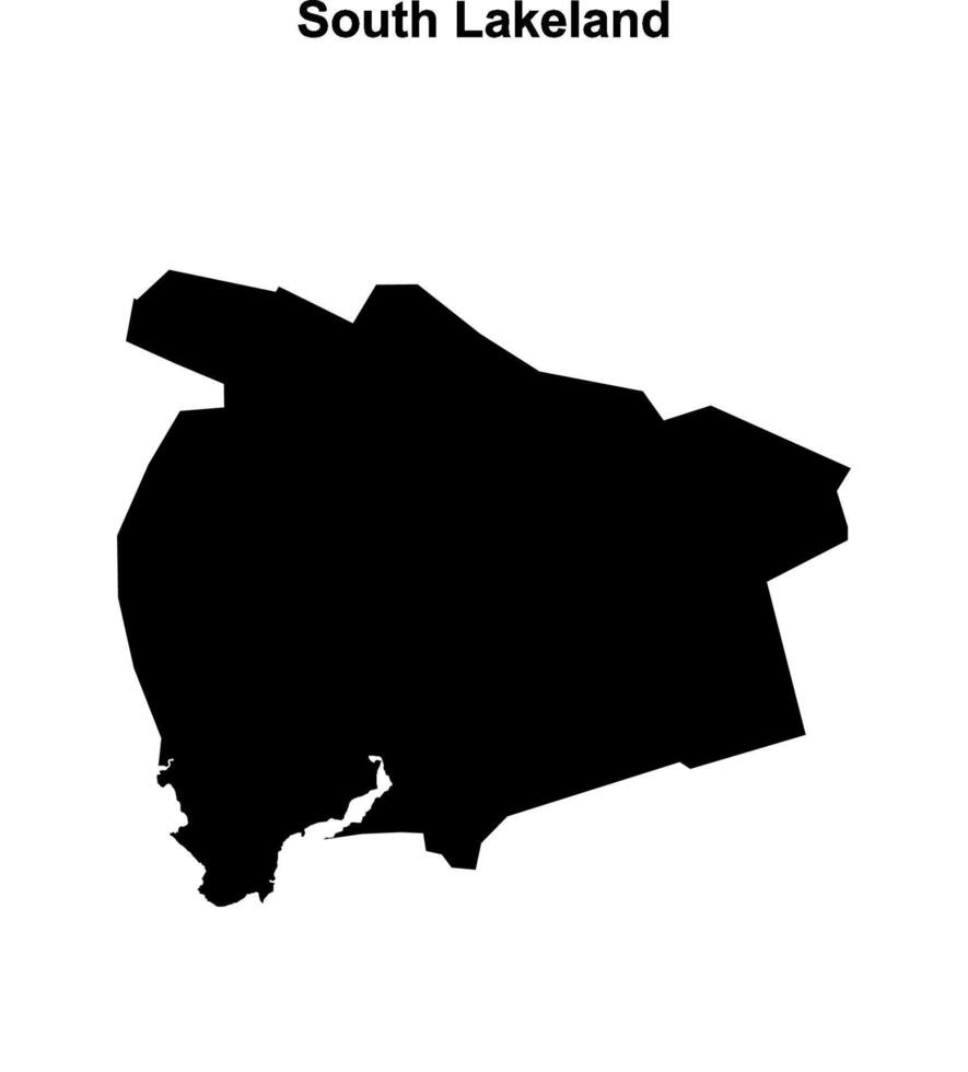 South Lakeland blank outline map vector