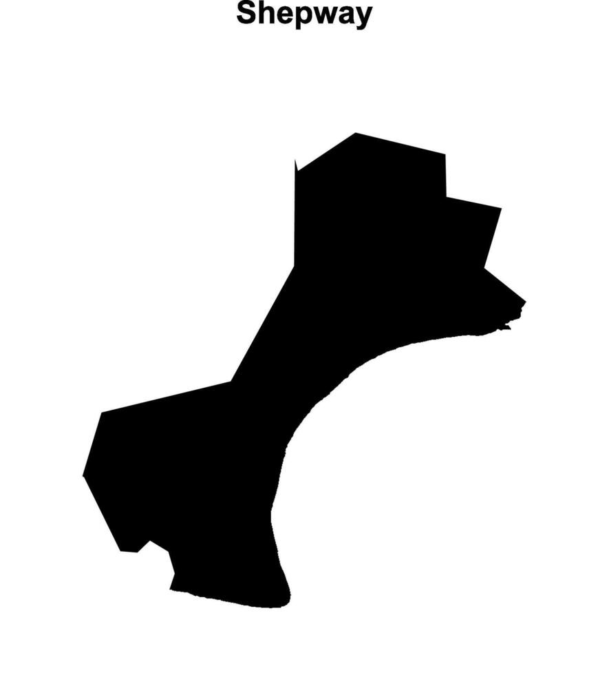 Shepway blank outline map vector