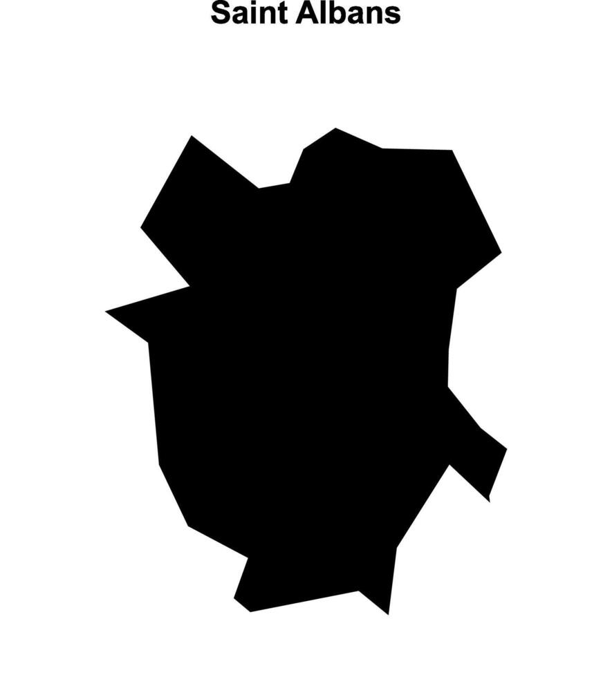 Saint Albans blank outline map vector