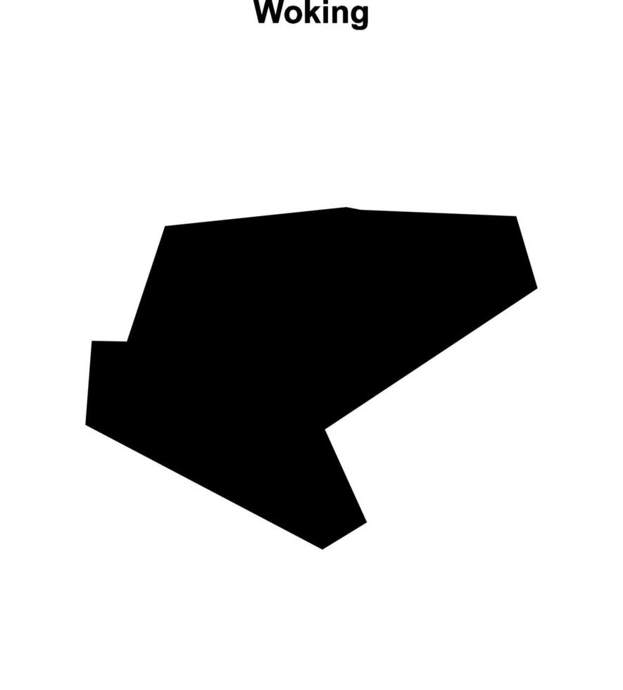 Woking blank outline map vector