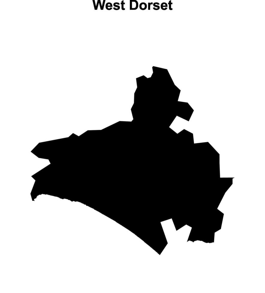 West Dorset blank outline map vector
