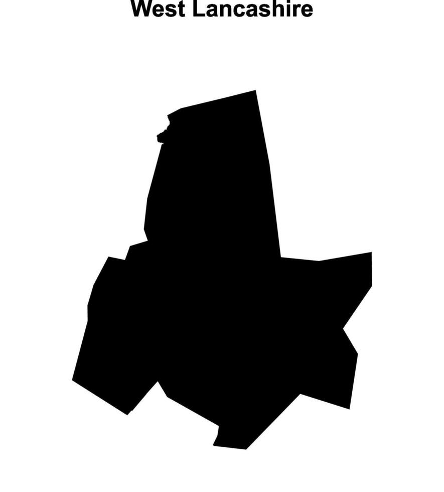 West Lancashire blank outline map vector